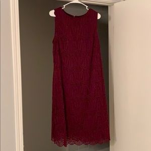 Red wine lace cocktail dress
